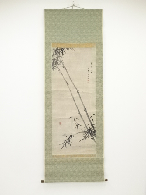 JAPANESE HANGING SCROLL / HAND PAINTED / BAMBOO 